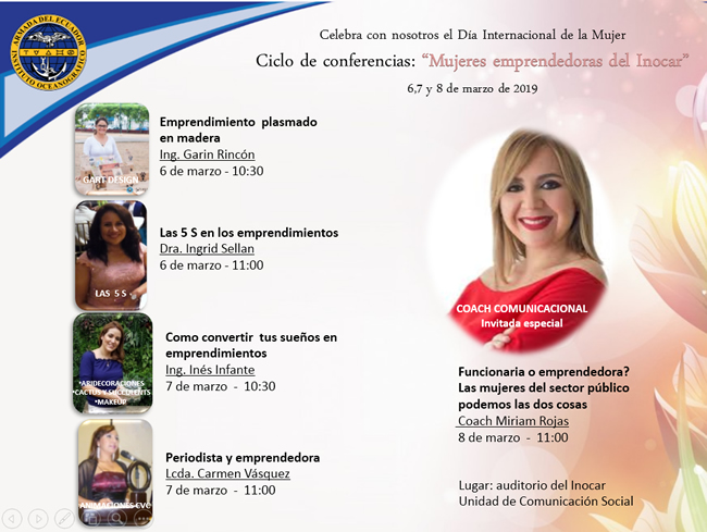Inocar ofreció homenaje a sus funcionarias por el Día de la Mujer